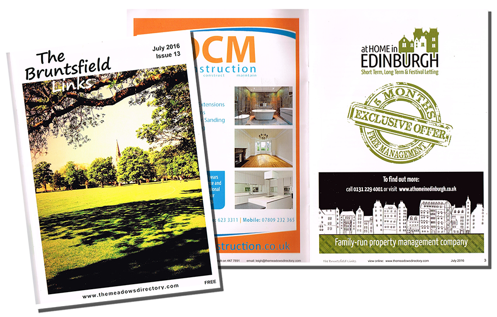 Advertising space design for At Home in Edinburgh